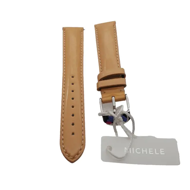 Genuine Michele 16mm Peach Patent Watch Band Strap New