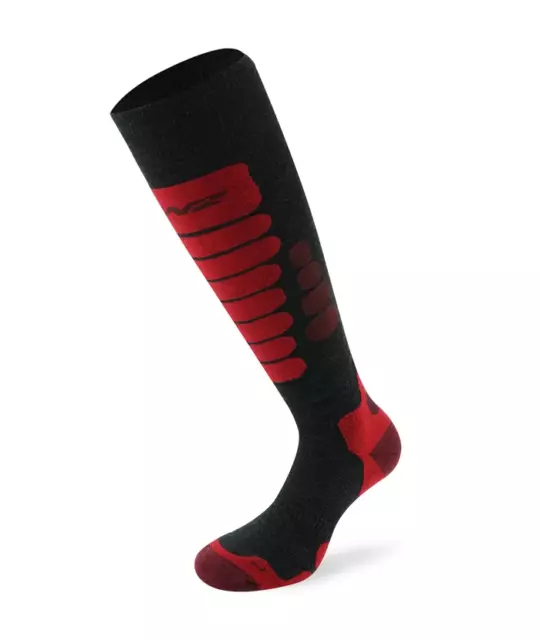 LENZ Skiing 3.0 Performance Socken Strümpfe dunkelgrau rot Sport Joggen Ski j20