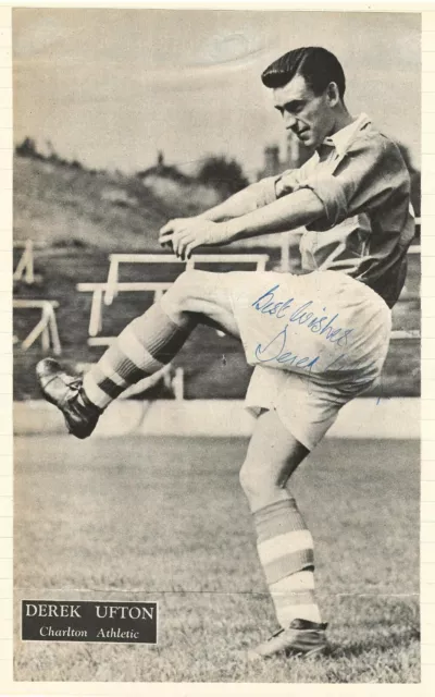 Derek Ufton Charlton Athletic Fc 1949-1960 England Int Rare Original Autograph