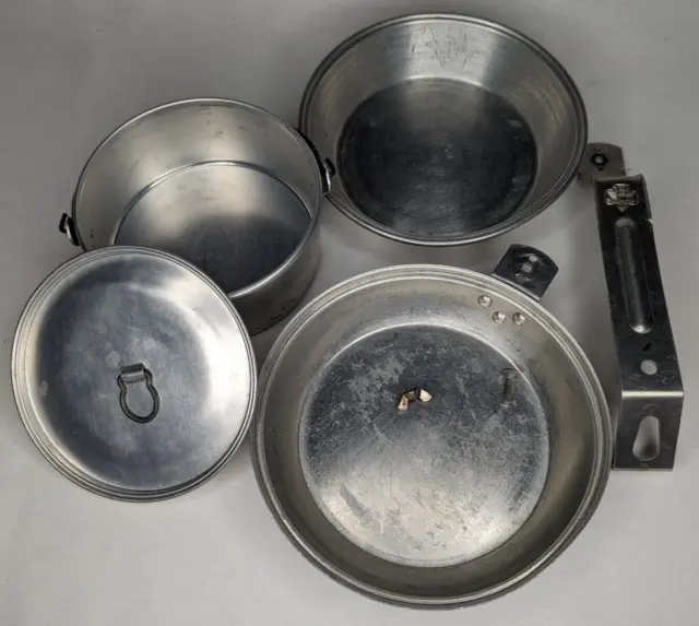 Vintage Boy Scouts of America Aluminum Pan, Pot, Lid Mess Kit Set
