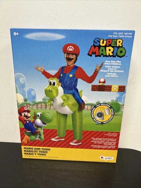 SUPER MARIO BROS. Mario Riding Yoshi Inflatable Costume Halloween Kids ...