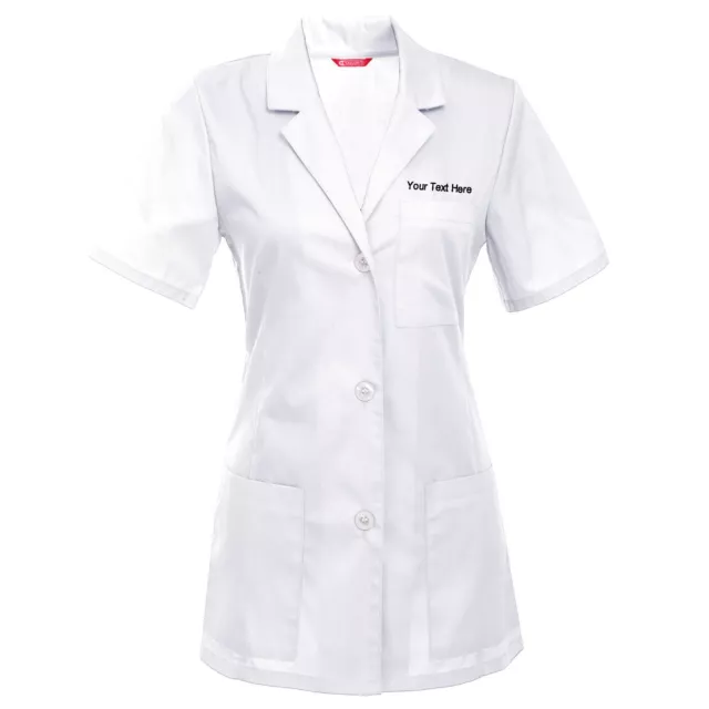 Women's Custom Personalized 29 Inch Consultation Short Sleeve Lab Coat