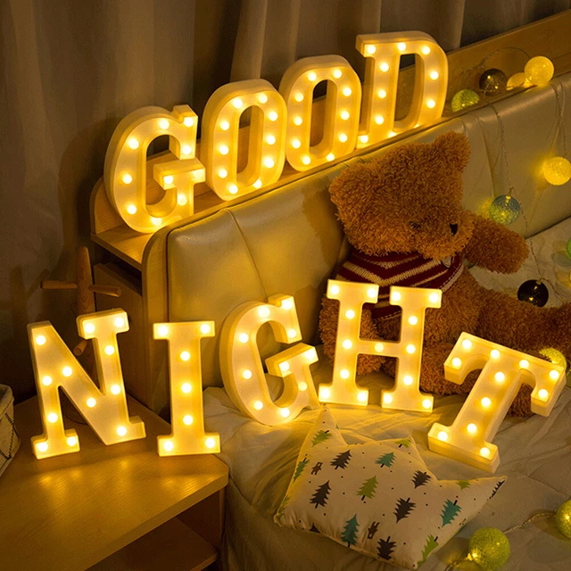 (293)Letter Night Light Multi Conbination Heart Party Decor Light Warm White