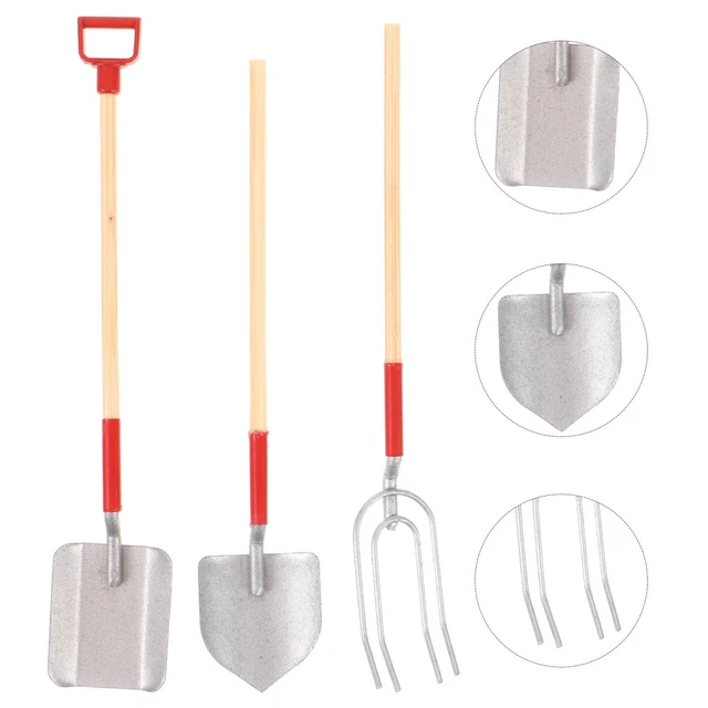 3 Pcs Miniature Gardening Tools Dollhouse Farm Hand Shovels Model