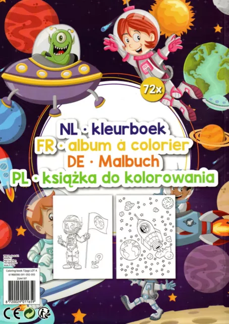 Colouring Book - Malbuch für Kinder - Astronaut, Aliens, Roboter u.v.a. #659 2