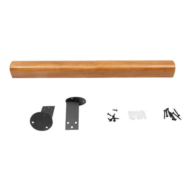 Wooden Handrails For Stairs 1m 150cm 2m 3m 360cm Wood Staircase Banister Hand Rails For Indoor Outdoor Wall Mounted Stair Railing With Stainless Steel - View #2