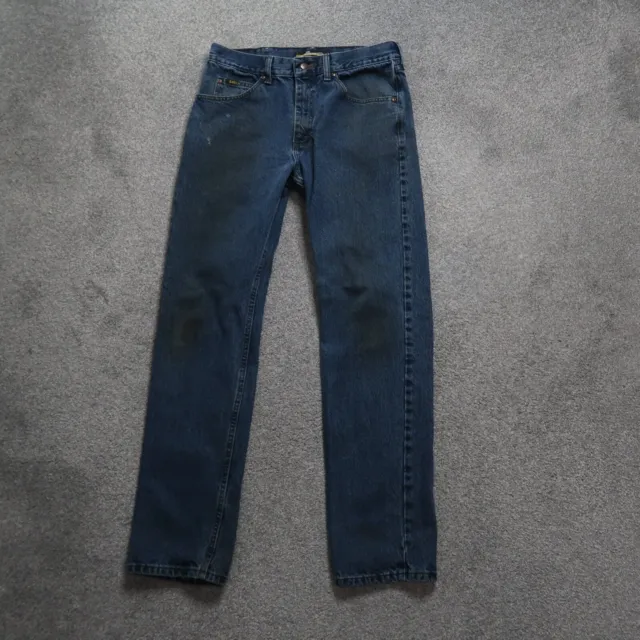 Lee Regular Fit Straight Leg Blue Jeans Denim Men's Size 34x34 Distressed