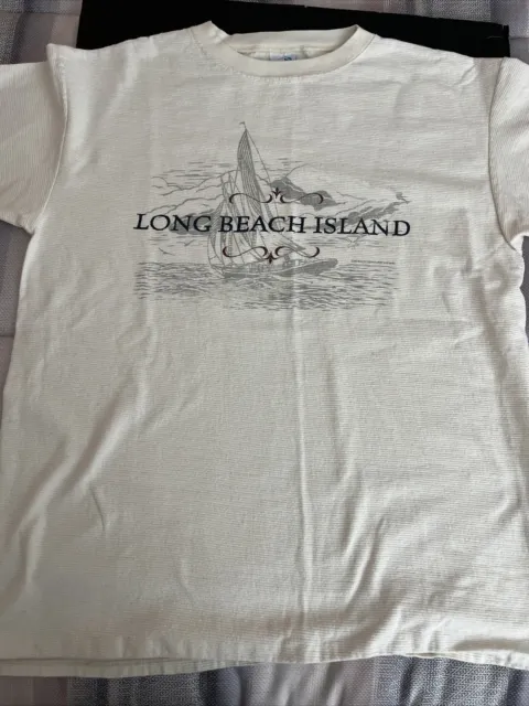 VINTAGE 94 LONG Beach Island Ribbed Texture T Shirt Adult size XL ...
