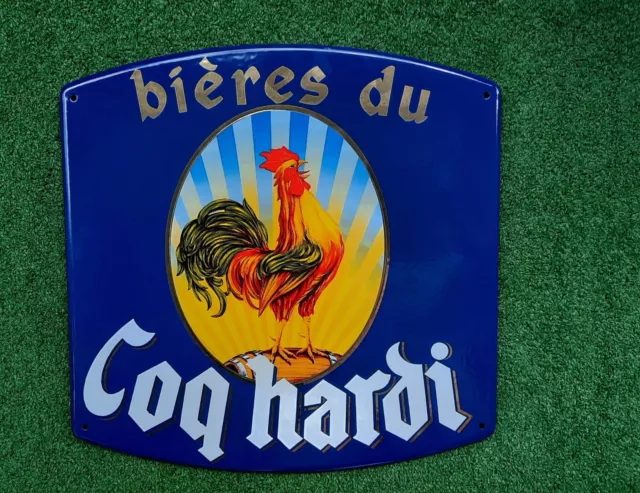 Blechschild der belgischen Brauerei Coq Hardi, absolute Rarität, für Sammler,