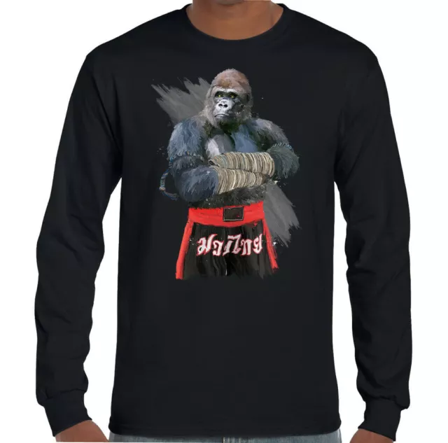 Gorilla Fighter Mens Martial Arts T-Shirt Gym MMA Training Top Muay Thai Boxing