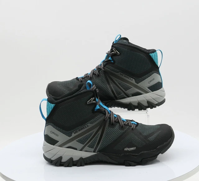 Merrell Mqm Flex Mid Gtx Damen Wanderstiefel Uk 5 Eu 38 Blau Grau Uvp £ 125 Gr 2