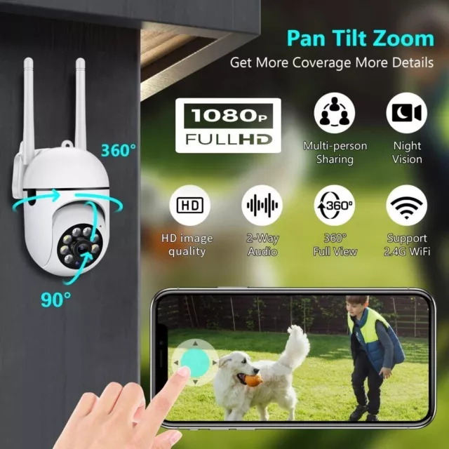 Wifi IP Caméra De Surveillance 1080P FHD 5G Sécurité Extérieur Vision Nocturne 2