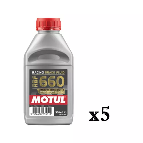 Motul RBF 660 Olio Liquido Freni Racing Moto DOT 4 100% Sintetico 5 x 500ml