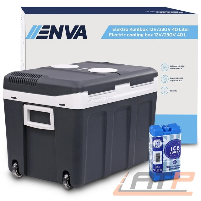 Enva 40L Kühlbox Auto Thermoelektrische Warmhaltebox Kühlschrank + Kühlakkus