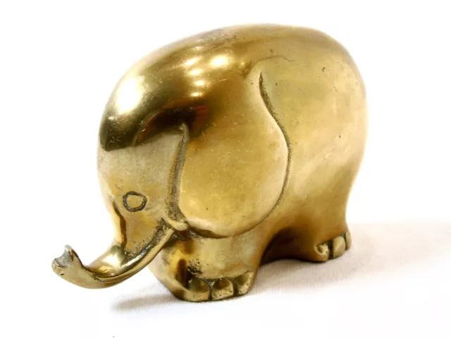 alter Briefbeschwerer Schreibtischdeko Elefant 7cm Messing 70er - Dachbodenfund