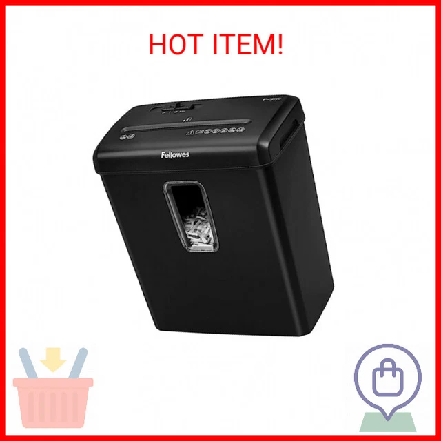Fellowes PowerShred P-30C 6 Sheet Cross-Cut Deskside Paper Shredder for The Home