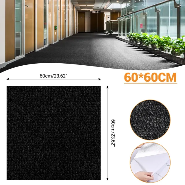 Azulejos para alfombras autoadhesivos 10-50X oficina comercial hogar minorista piso negro