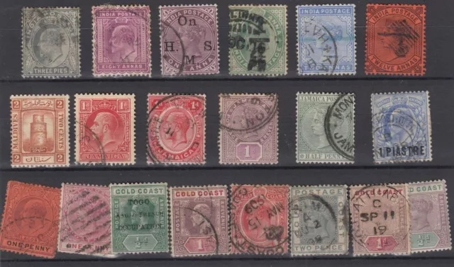 British Commonwealth QV/KEVII/KGV Unchecked Of 20 Values Fine Used JK7842