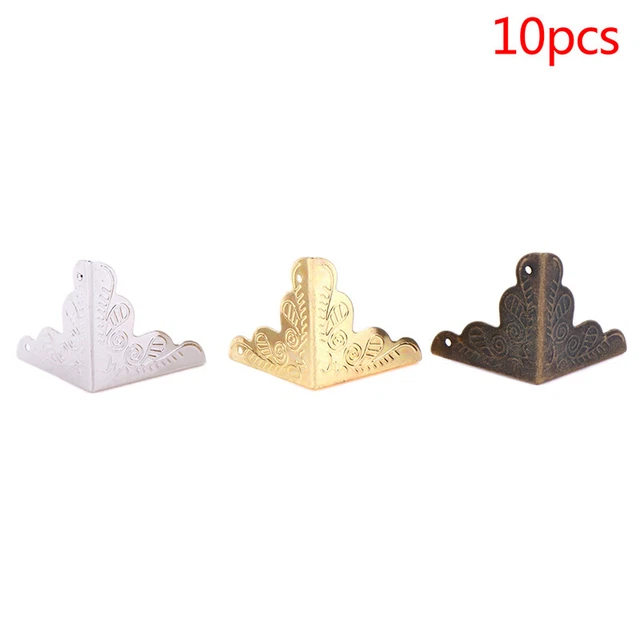 10 piezas 25 x 25 mm caja de joyería antigua esquina pie estuche de madera esquina protec-UL