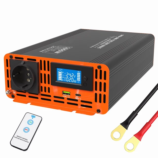 1000W 2000W Wechselrichter Reiner Sinus Spannungswandler 24V auf 230V Inverter
