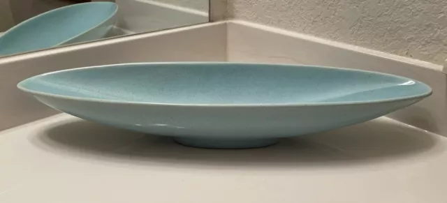 Mid Century MCM Turquoise Oval California Pottery USA Console Bowl