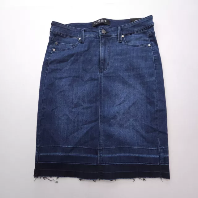 Liverpool Jeans Denim Skirt Womens 8 / 29 Dark Wash Straight 20" Length Blue NWT