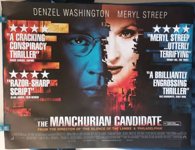 The Manchurian Candidate  Denzil Washington Original Quad Cinema Poster