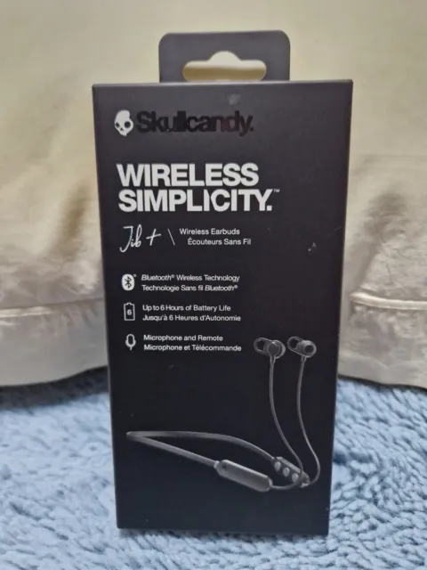 Skullcandy Jib+ Wireless Simplicity Bluetooth In-Ear Headphones-Black -100% New