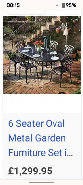 Beautiful Metal Garden Furniture Set With 6 Chairs