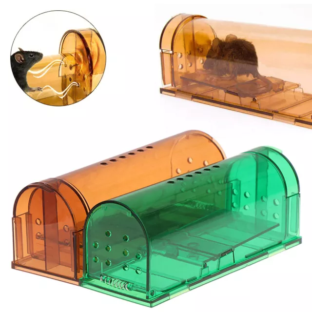 2PCS Mouse Trap Humane Live Catcher Rat Vermin Rodent Cage Pest No Kill Reusable