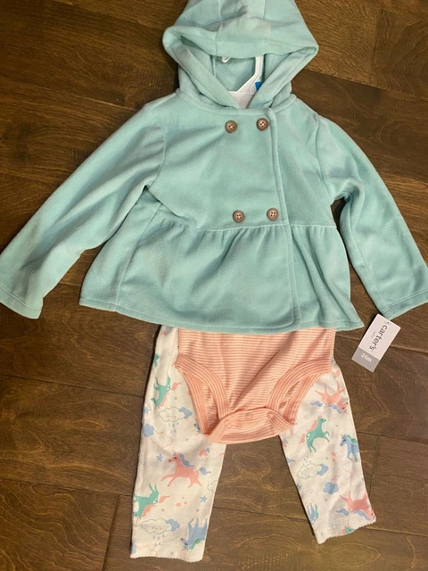 New MSRP $32 Carters Baby Girl 3-Piece Little Jacket Set Jacket Pants & Bodysuit