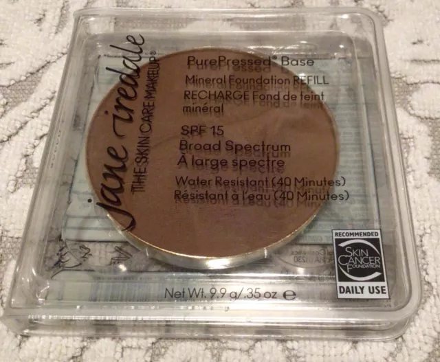 Brand NIB $46 JANE IREDALE PurePressed COCOA Base Refill Mineral Powder SPF 15