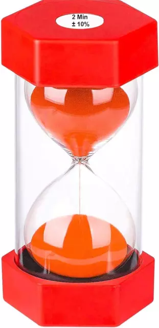 Sand Timer 2 Minute SuLiao Hourglass: Colorful Plastic Sand Clock, Large Red San