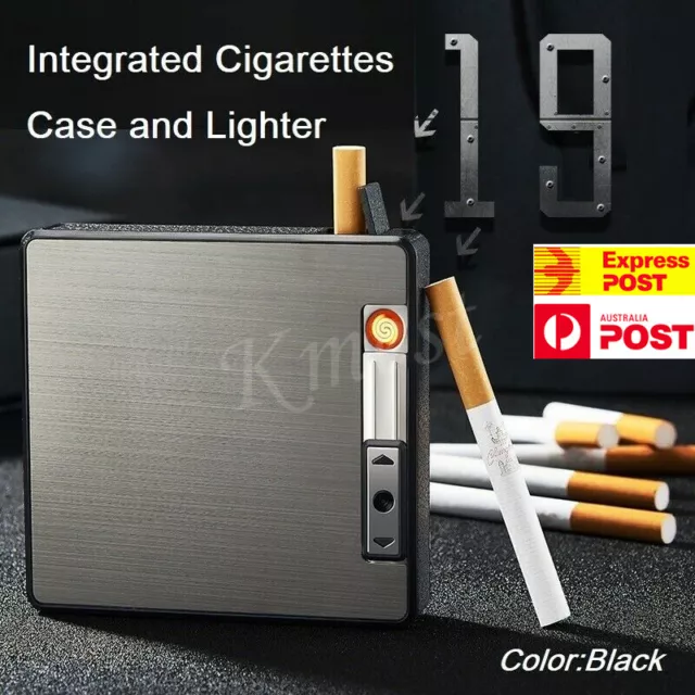 Automatic Rechargeable Electric USB Cigarette Case Lighter Gift Dampproof Box