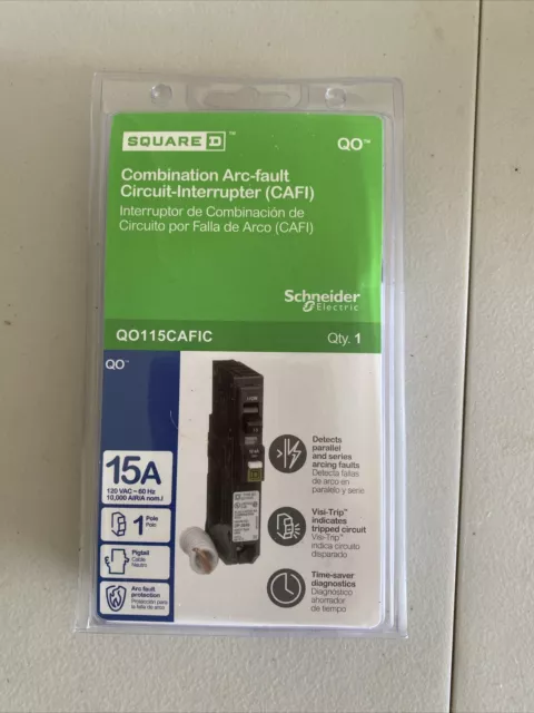 Square D QO115CAFI Arc Fault Circuit Interrupter