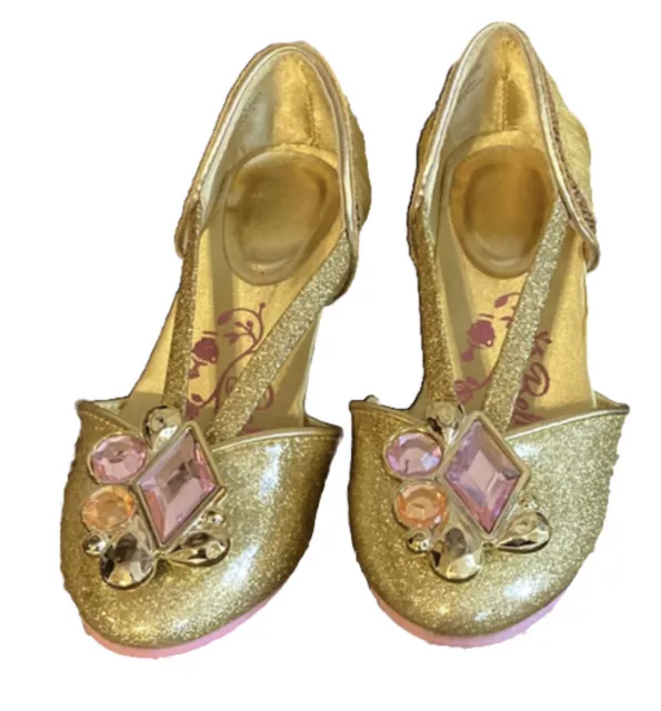 Disney Store Belle Deluxe Costume Dress Up Shoes Beauty & the Beast Kids US 7/8