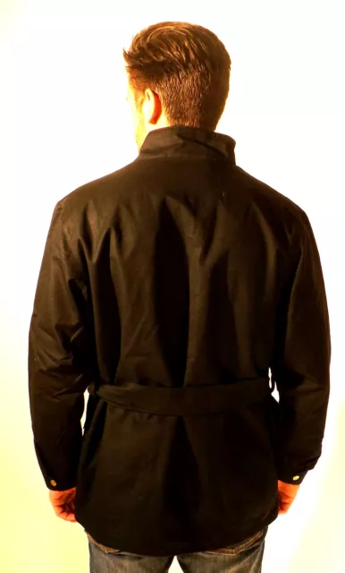 Brand New Mens Classic Original Wax Cotton Motorcycle Jacket Coat Black 3