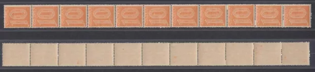 Deutsches Reich D 65  Dienstmarke 11er Streifen 10 Pf ungefaltet postfrisch