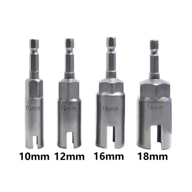 Enchufe de 1/4 de pulgada 12 mm 16 mm 18 mm 4 piezas cromo vanadio acero para taladro eléctrico
