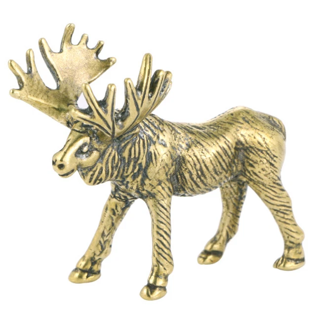 Decorazione cervo artigianato ottone squisita figura cervo piccolo alce forma ornamento