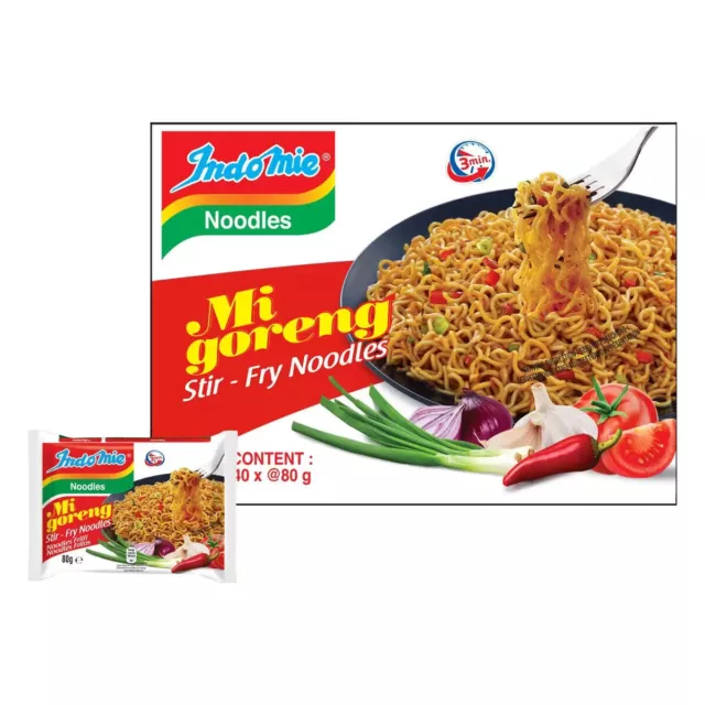 INDOMIE MI GORENG Stir Fry Instant Noodles, Halal, Pack of 10 (Per