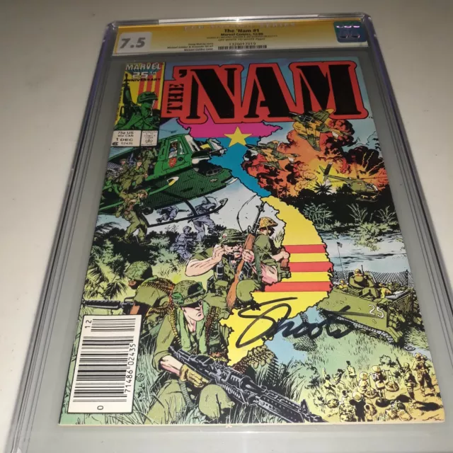 2x signed The 'Nam #1 CGC 7.5 SS Michael Golden & Jim Shooter 1st Print 1986