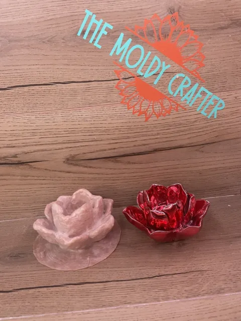 Rubber Latex Mould Flower Tea Light Candle Holder Floral Craft Mold DIY