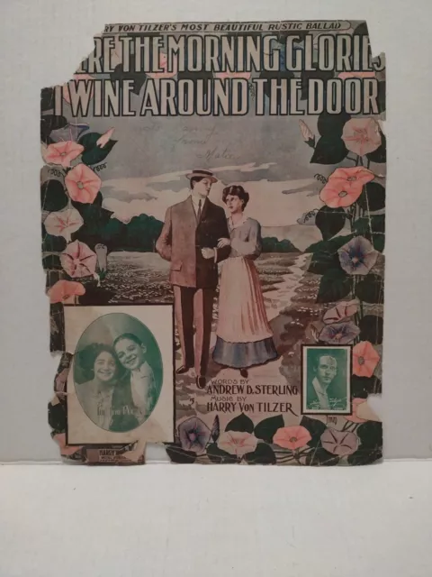 Where The Morning Glories Twine Around The Door 1905 Sheet Music Cover Two Pucks