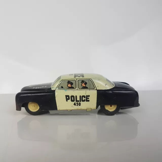 ACM Voiture Police Tôle Vintage 1950-60s Made in Italy Mécanisme à Friction RARE