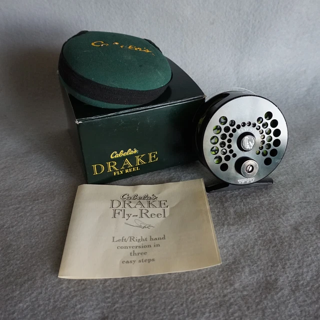 cabela's drake ii fly reel CABELAS DRAKE II Fly Reel Lined w/ Original Box & Pouch $70.50
