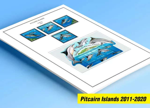 COLOR PRINTED PITCAIRN ISLANDS 2011-2020 STAMP ALBUM PAGES (37 illustr. pages)