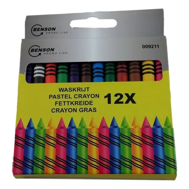 12 Crayons Pastel à la Cire 9 cm 12 Couleurs Dessin Coloriage Enfant