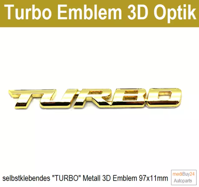 TURBO 3D Metall Aufkleber Auto Körper Emblem Aufkleber Galvanik