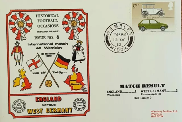 First Day Event Covers Single Football Games England (Inc Wembley) - Various